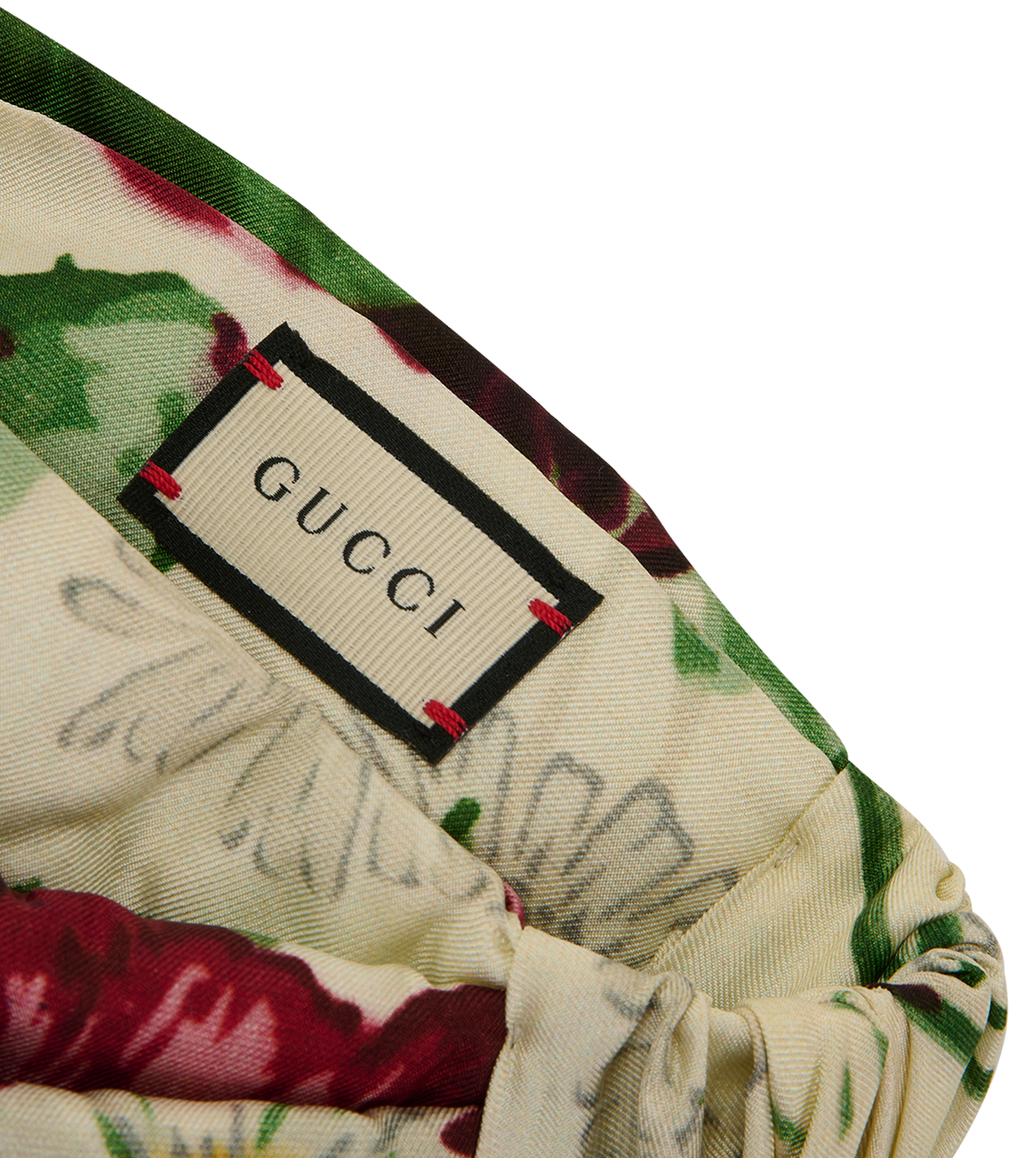 Gucci Floral Headband, &pound;110, Accessories, Green/Red/White, Silk, Other view